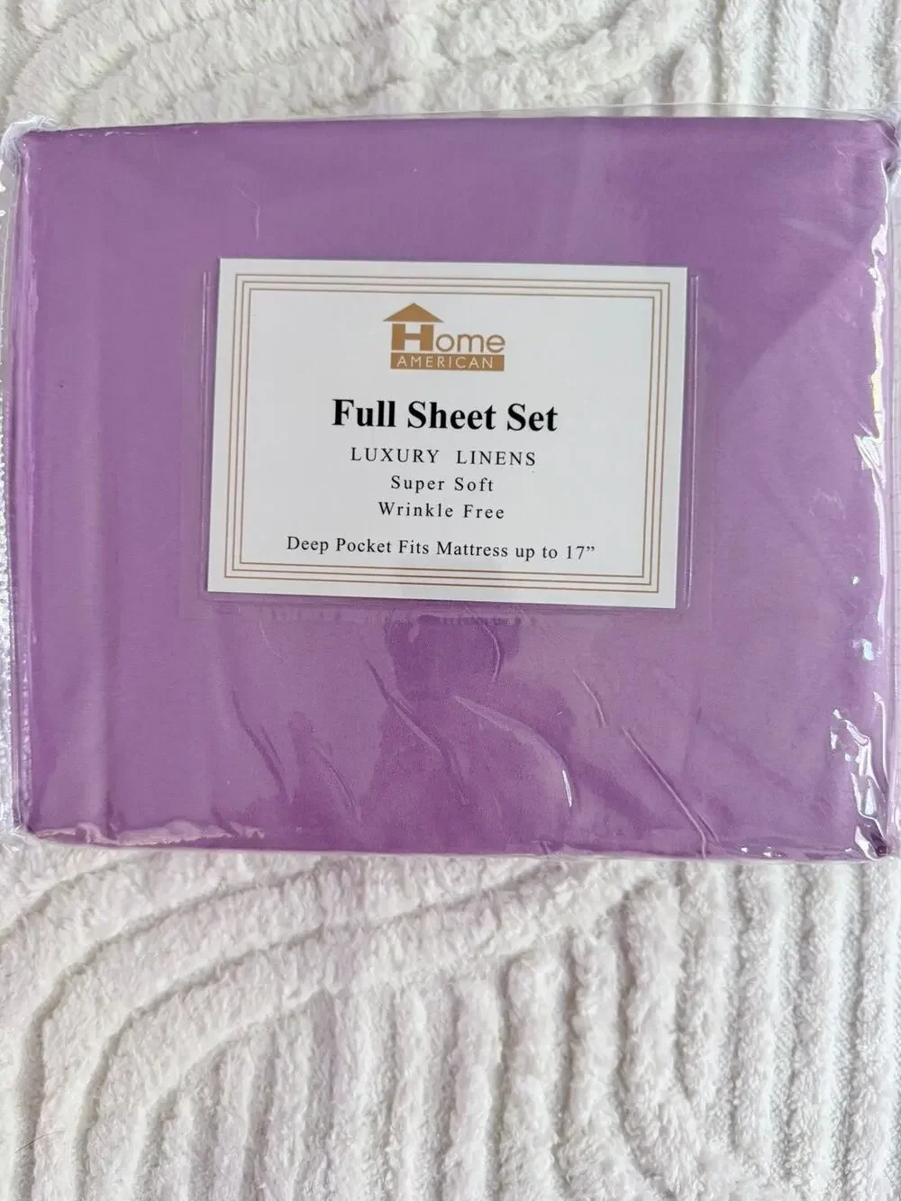 Home American Luxury Linen full Sheet Set in Pink/Lavender
